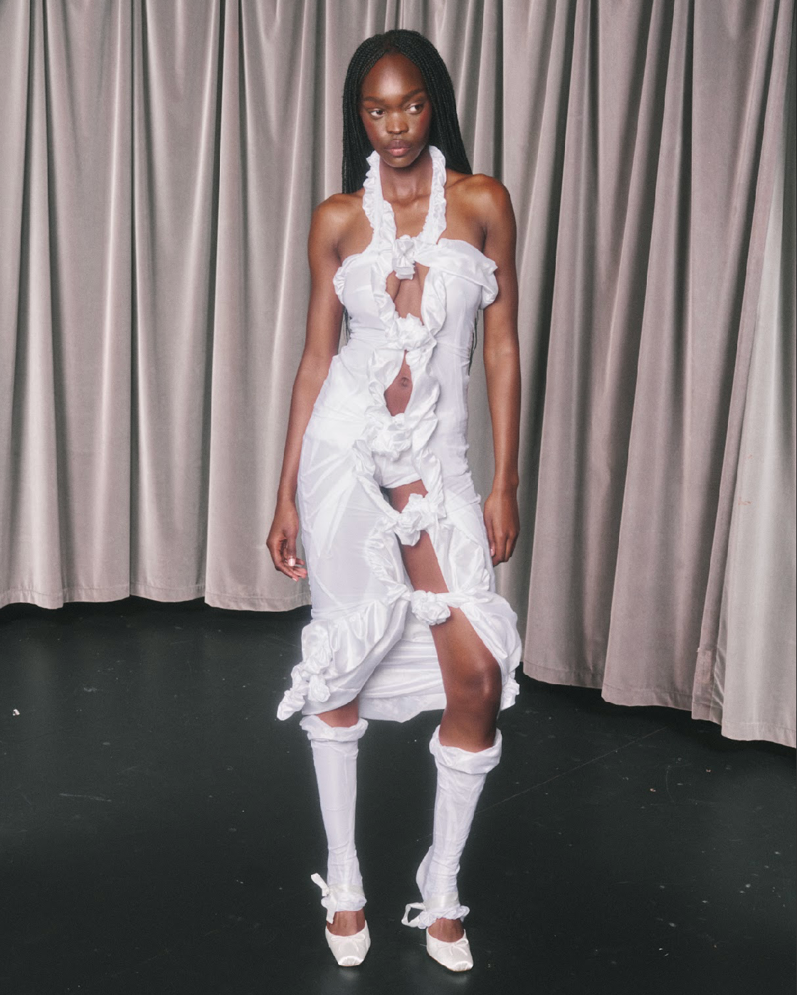 THE ROSETTE HALTER DRESS