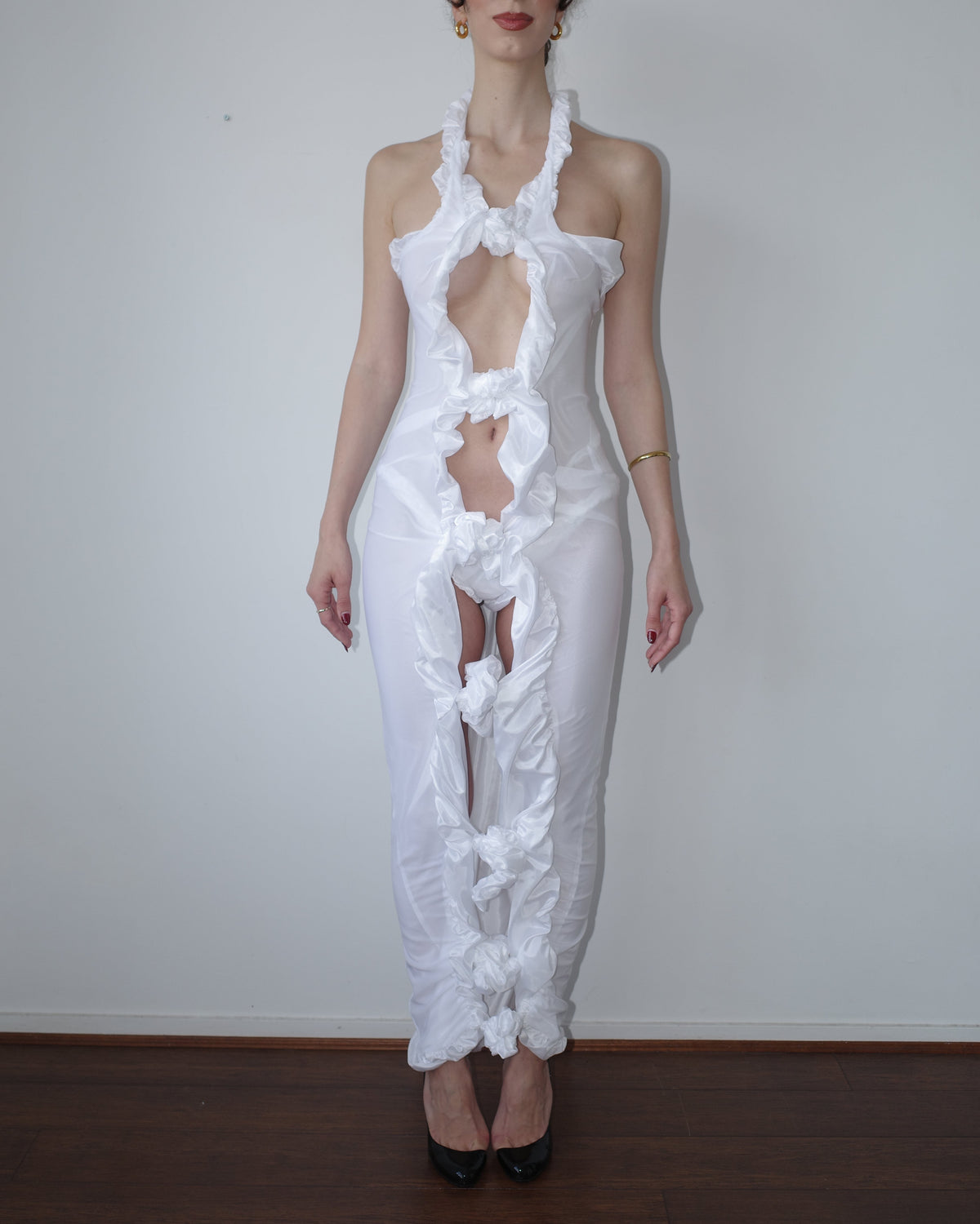 THE ROSETTE HALTER DRESS