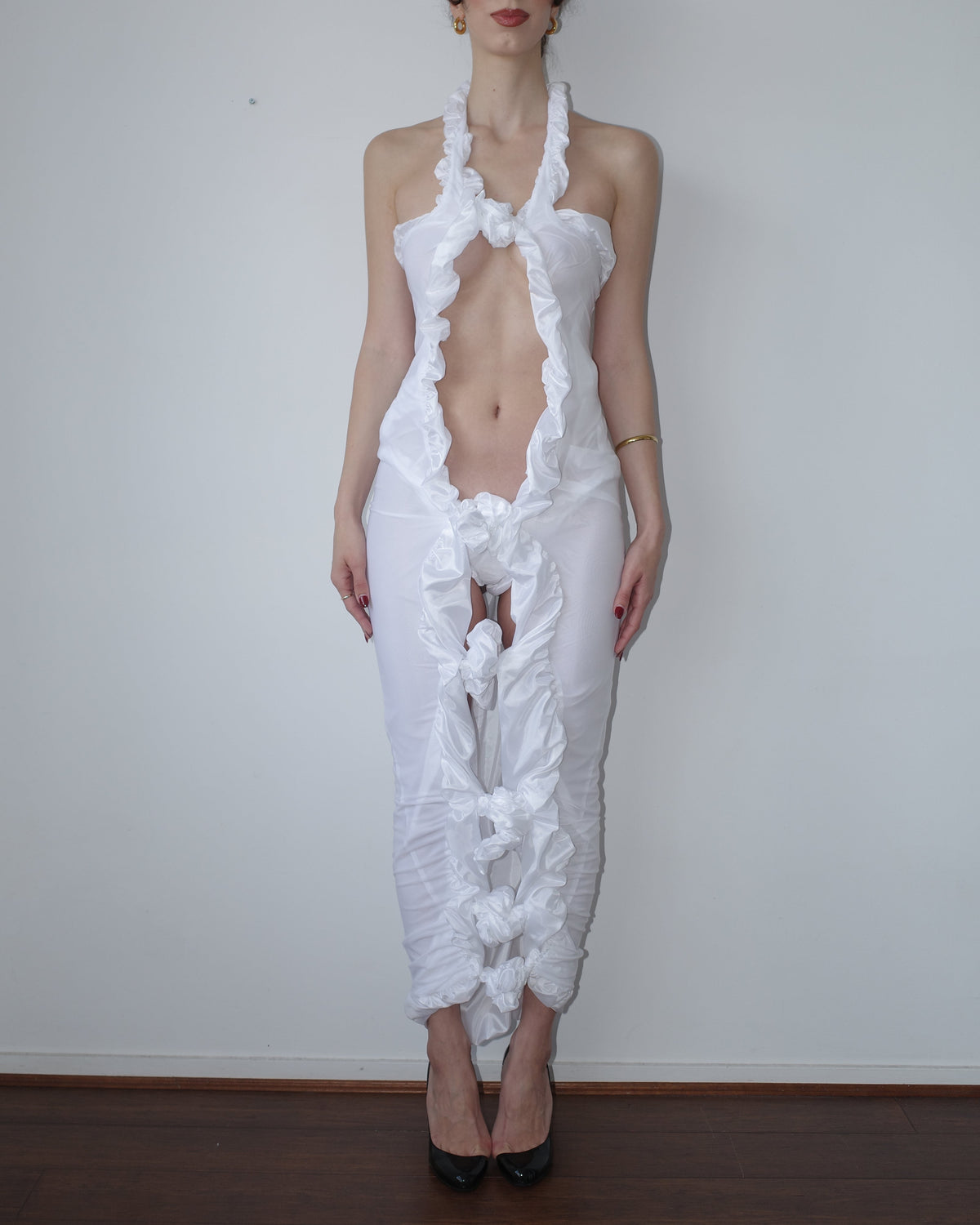 THE ROSETTE HALTER DRESS